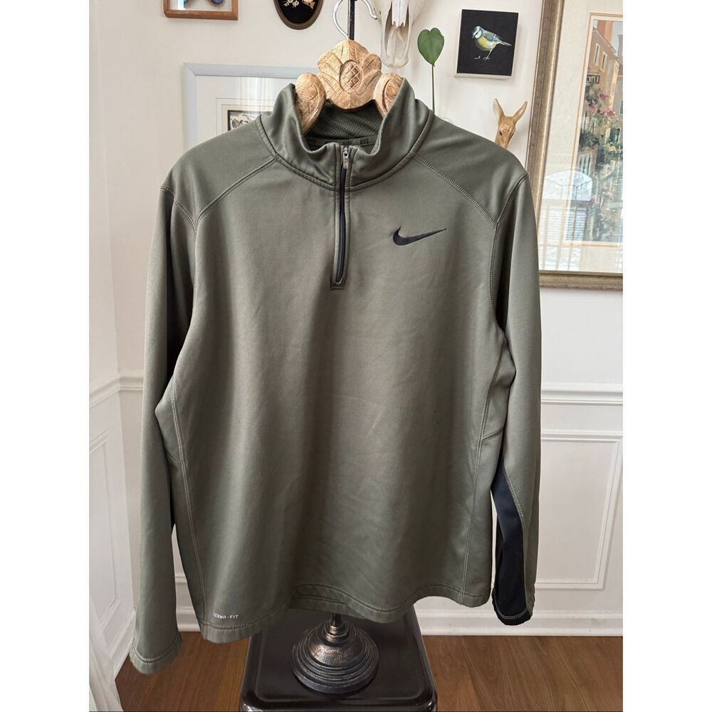 Nike Therma-FIT 1/4 Zip Pullover Khaki Green XL